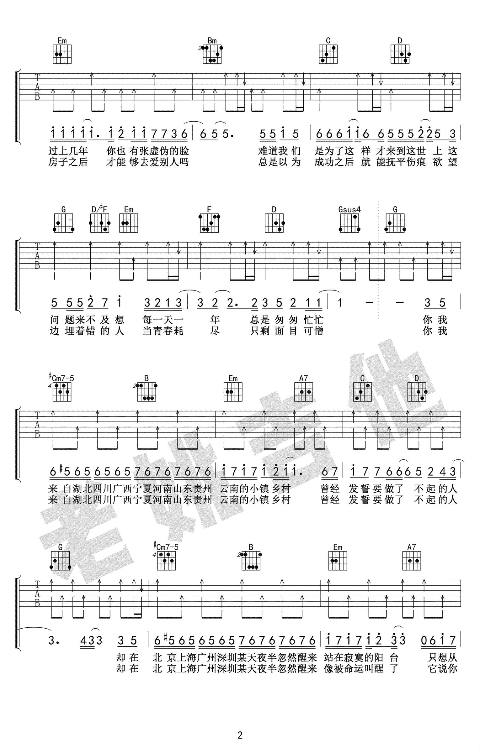 你曾是少年吉他谱 SHE《少年班》主题曲 吉他教学视频2