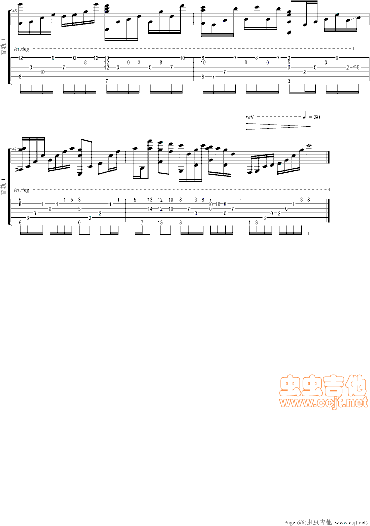 卡农变奏曲（注意是变奏）|吉他谱|图片谱|高清|帕赫贝尔|Pachelbel1
