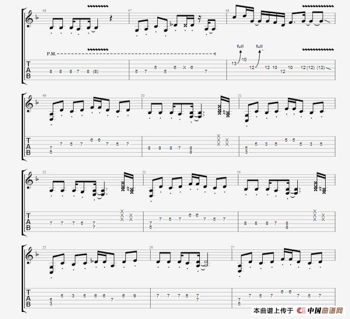 孤独啊指弹谱 原调六线谱_中国曲谱网编配_CNBLUE4