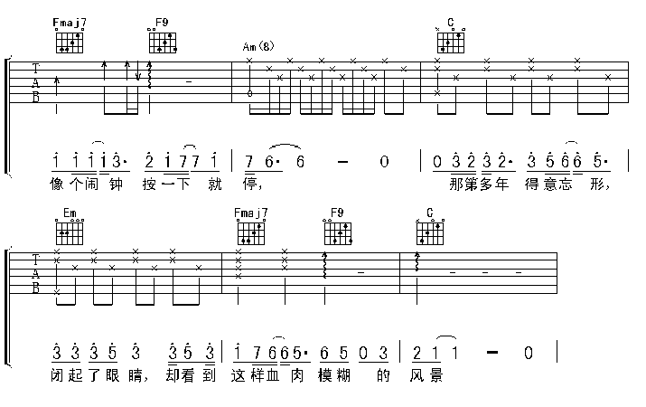 出卖|吉他谱|图片谱|高清|周传雄1