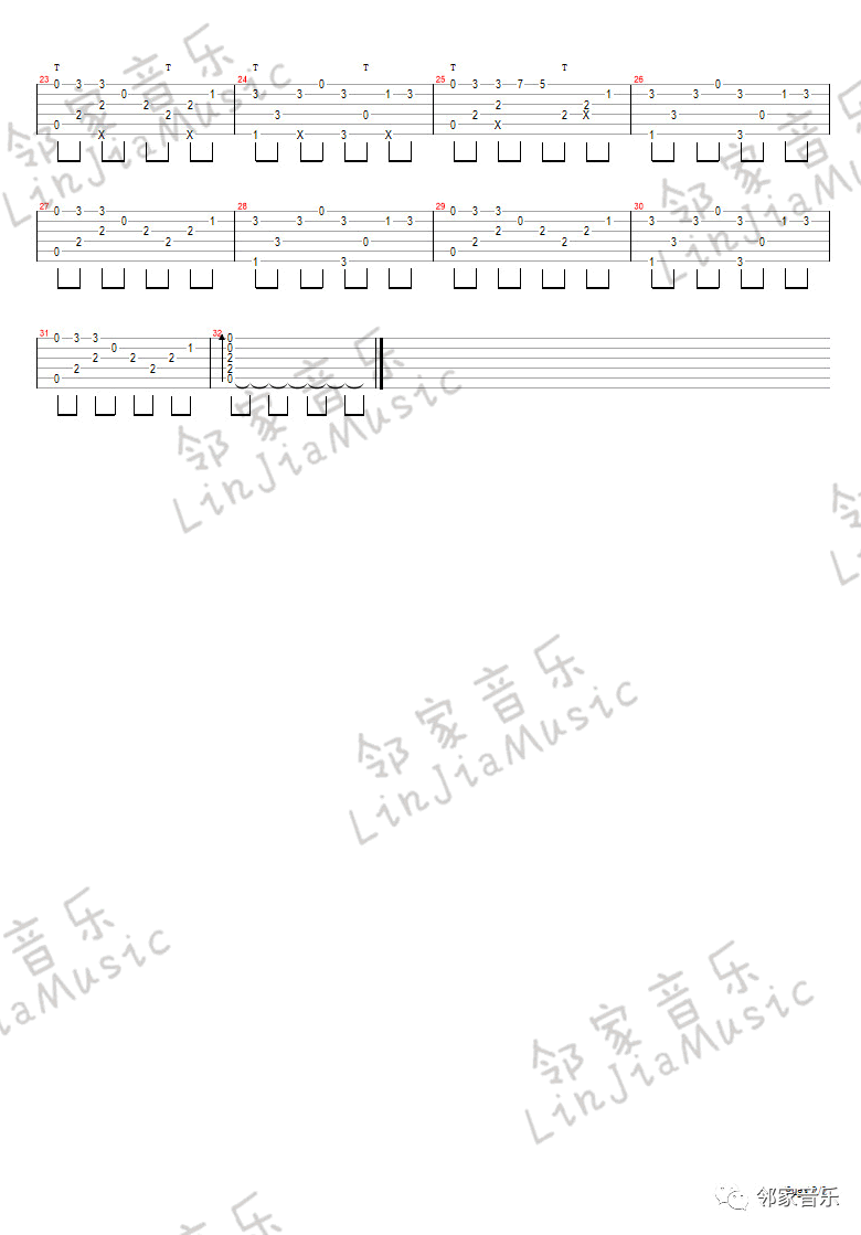 我的将军啊指弹谱 抖音歌曲 吉他指弹独奏曲 演示视频2
