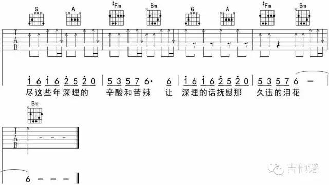 《兄弟抱一下》吉他谱_D调弹唱六线谱_高清图片谱_庞龙1