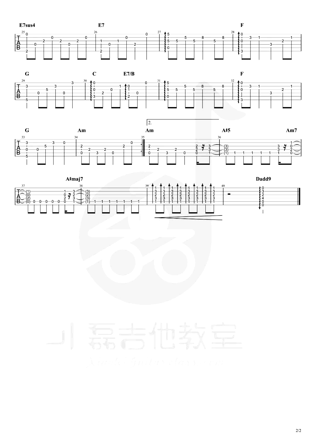 天空之城吉他谱_C调指弹版_久石让_吉他独奏教学视频2