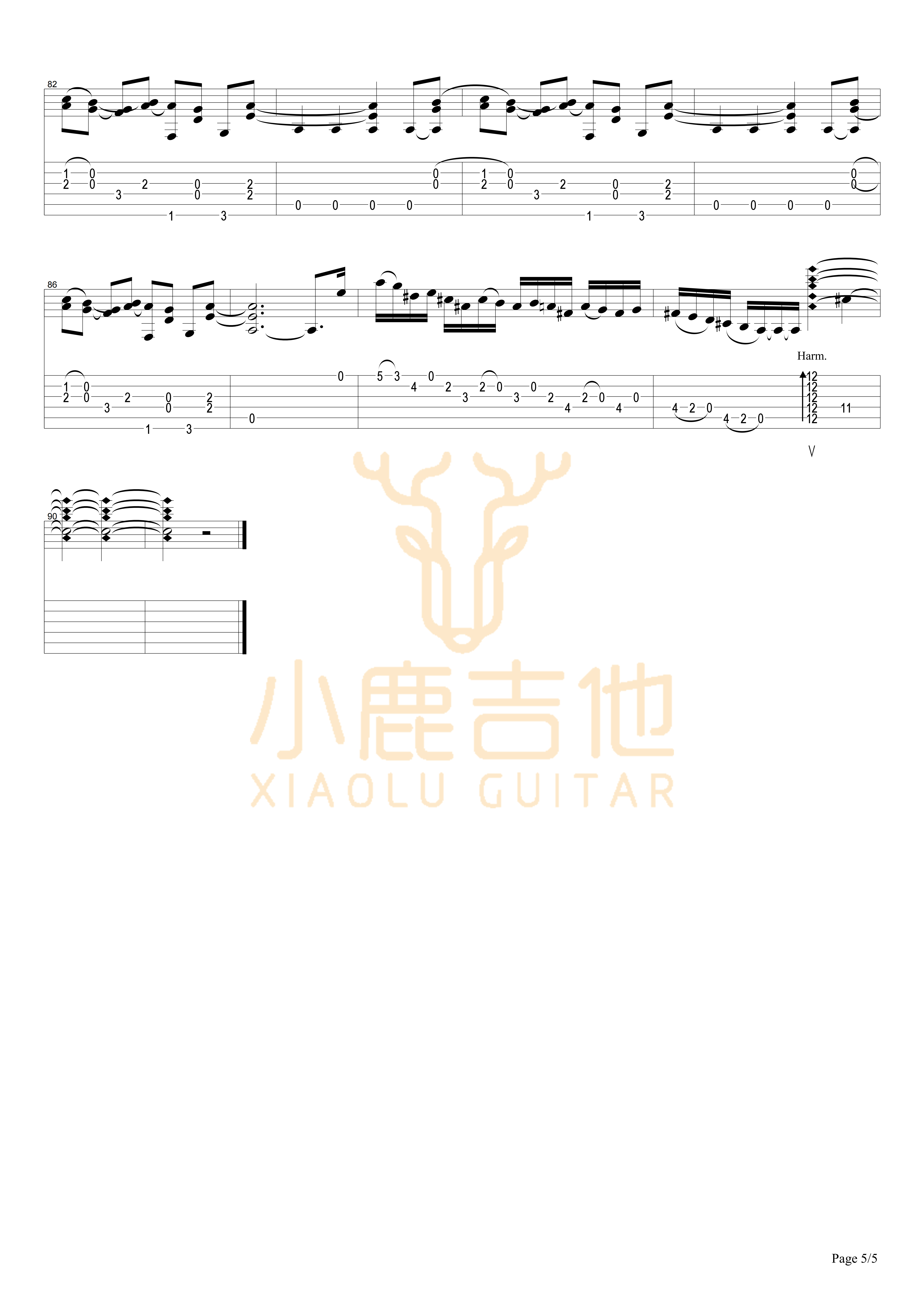 Old Town-Tommy Emmanuel指弹吉他谱（小鹿吉他）5