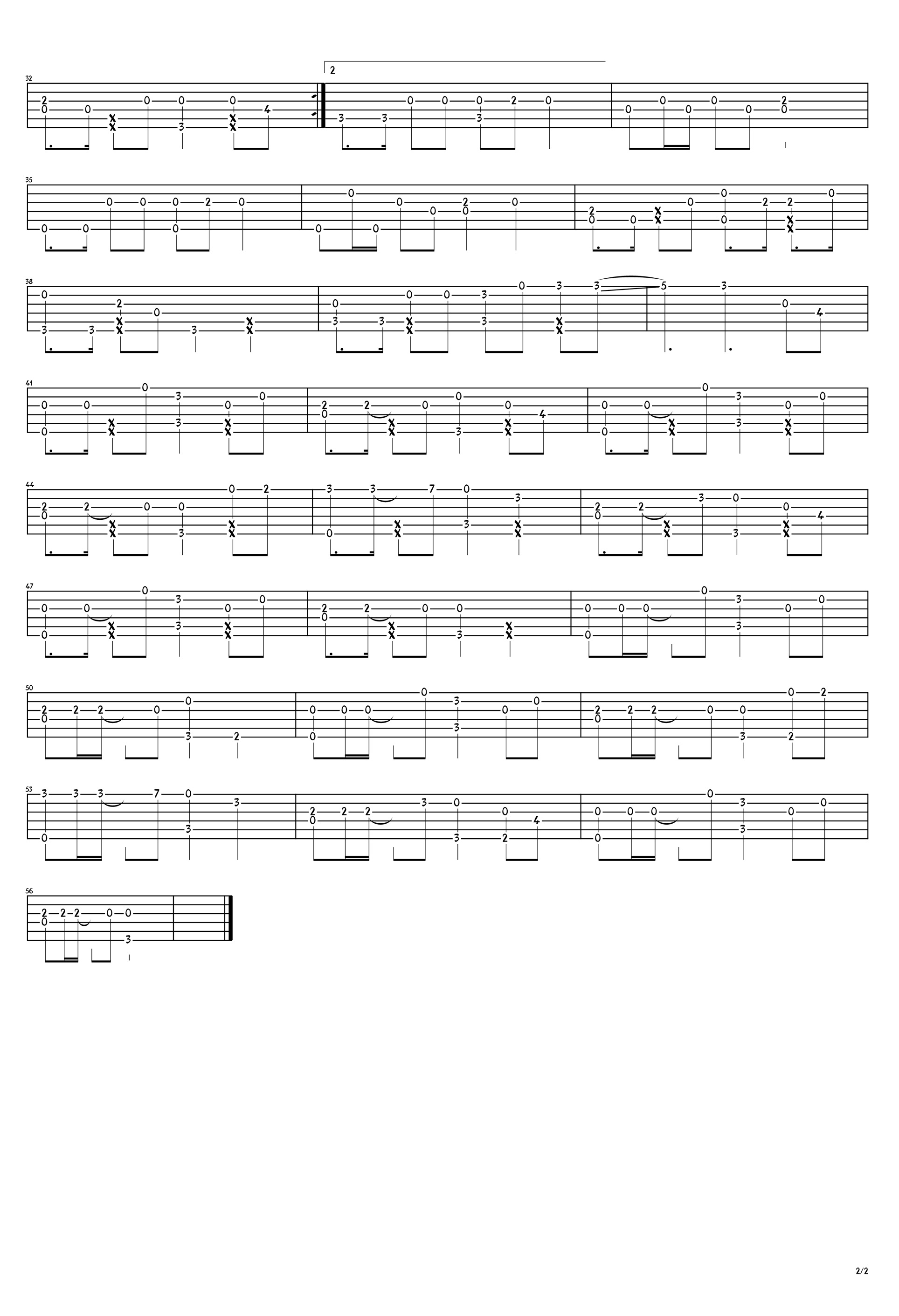 Way Back Home指弹谱_SHAUN_韩文歌曲_吉他独奏谱2
