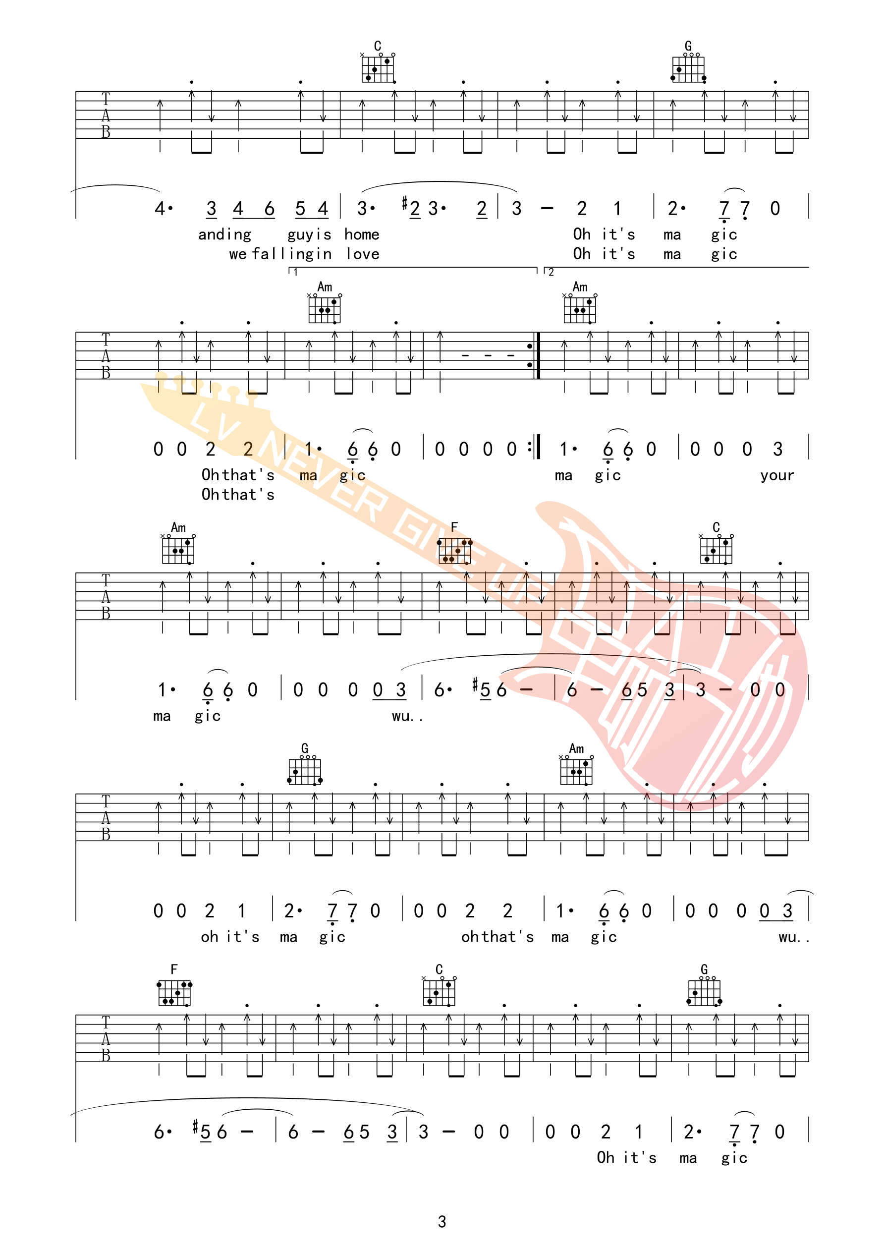 Landing Guy吉他谱-3