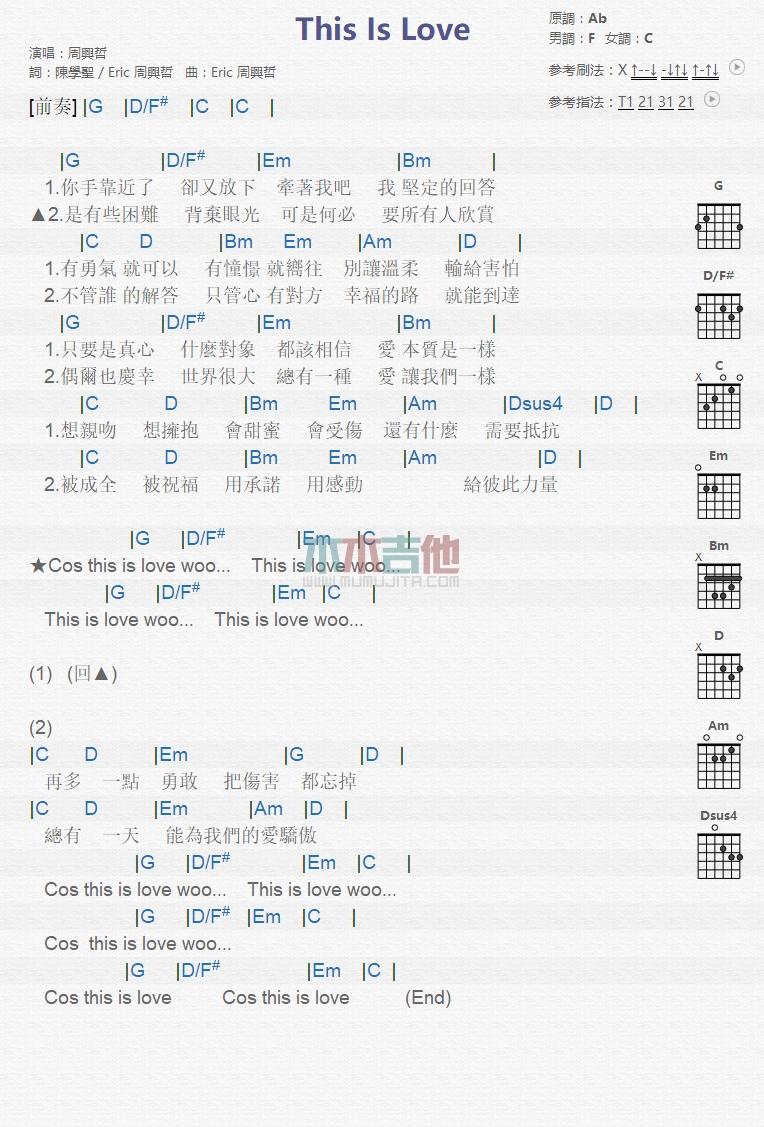 This Is Love_吉他谱_周兴哲1