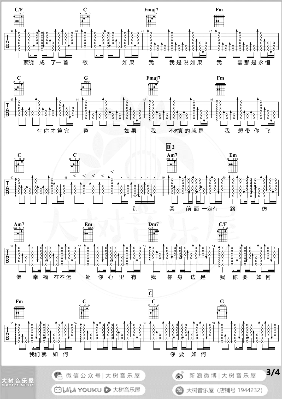 康姆士乐团《你要如何我们就如何》吉他谱_C调原版_吉他弹唱教学1