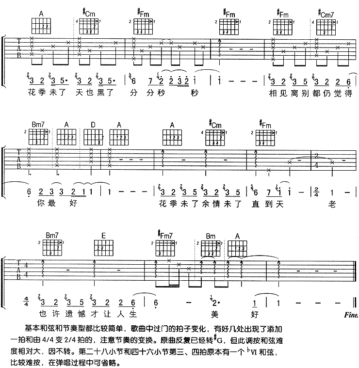 花季未了|吉他谱|图片谱|高清|刘若英1