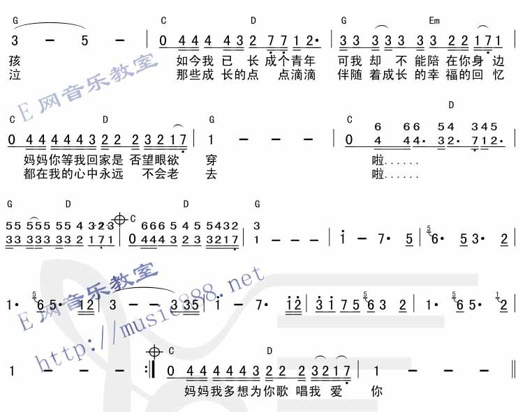 今天是你的生日,妈妈|吉他谱|图片谱|高清|钟立风1
