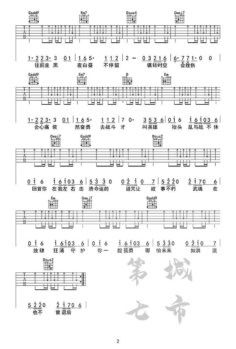 张韶涵《张韶涵破茧》吉他谱1