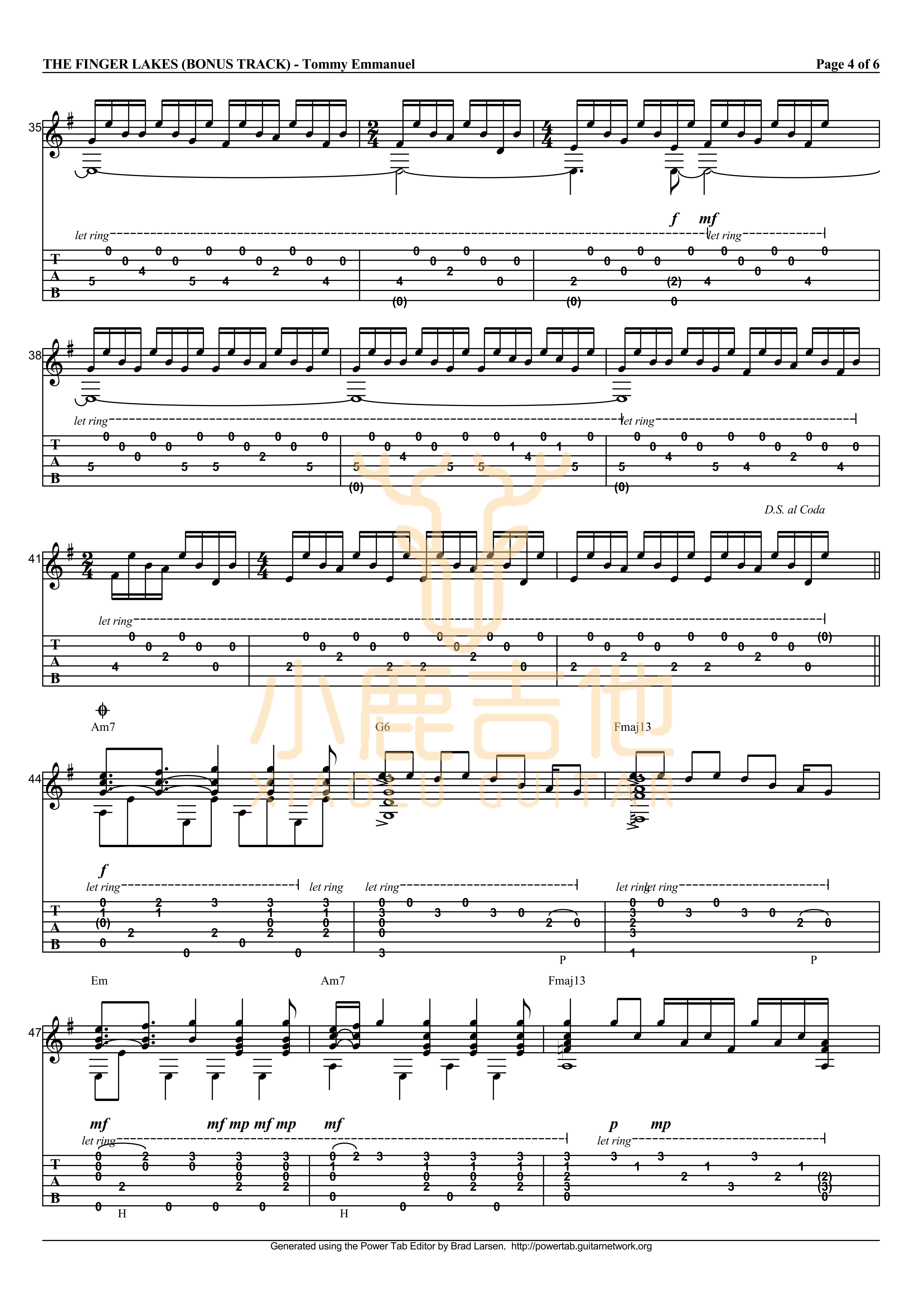 The Finger Lakes-Tommy Emmanuel指弹吉他谱（小鹿吉他）4