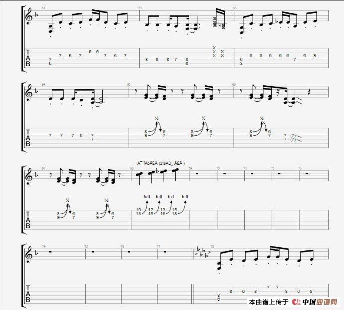 孤独啊指弹谱 原调六线谱_中国曲谱网编配_CNBLUE5