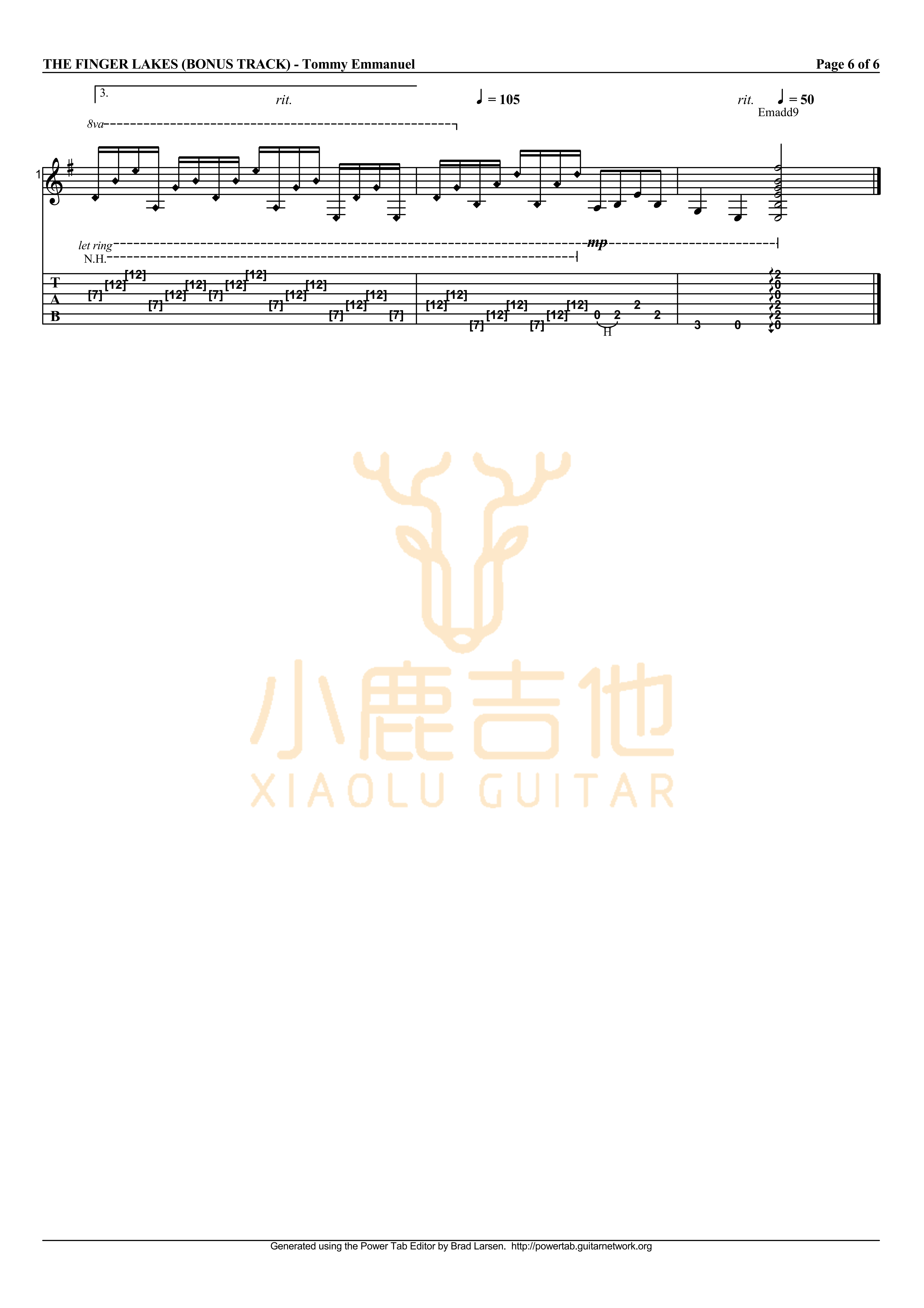 The Finger Lakes-Tommy Emmanuel指弹吉他谱（小鹿吉他）6