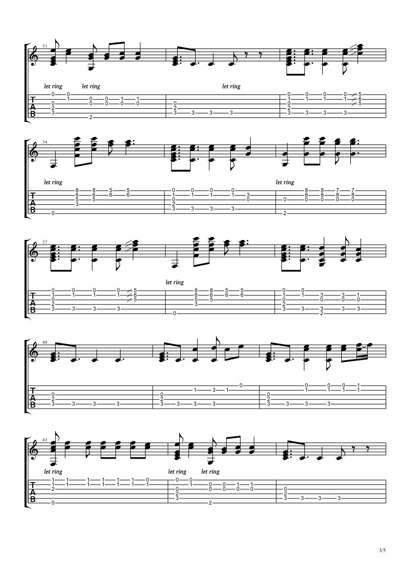 Try Everything吉他谱指弹版-Shakira-电影《疯狂动物城》主题曲1