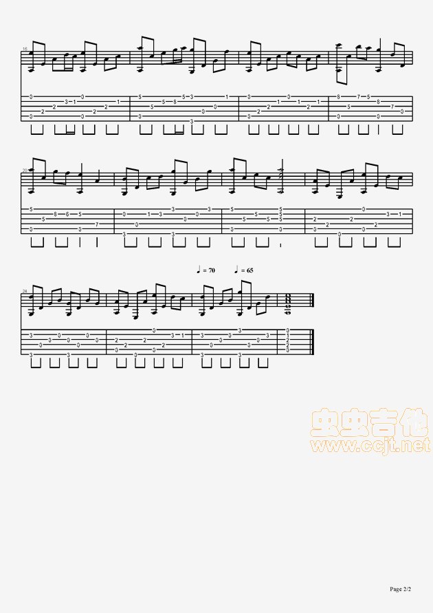 愿你知我心(绝代双骄梁朝伟版主题曲)|吉他谱|图片谱|高清|绝代双骄1