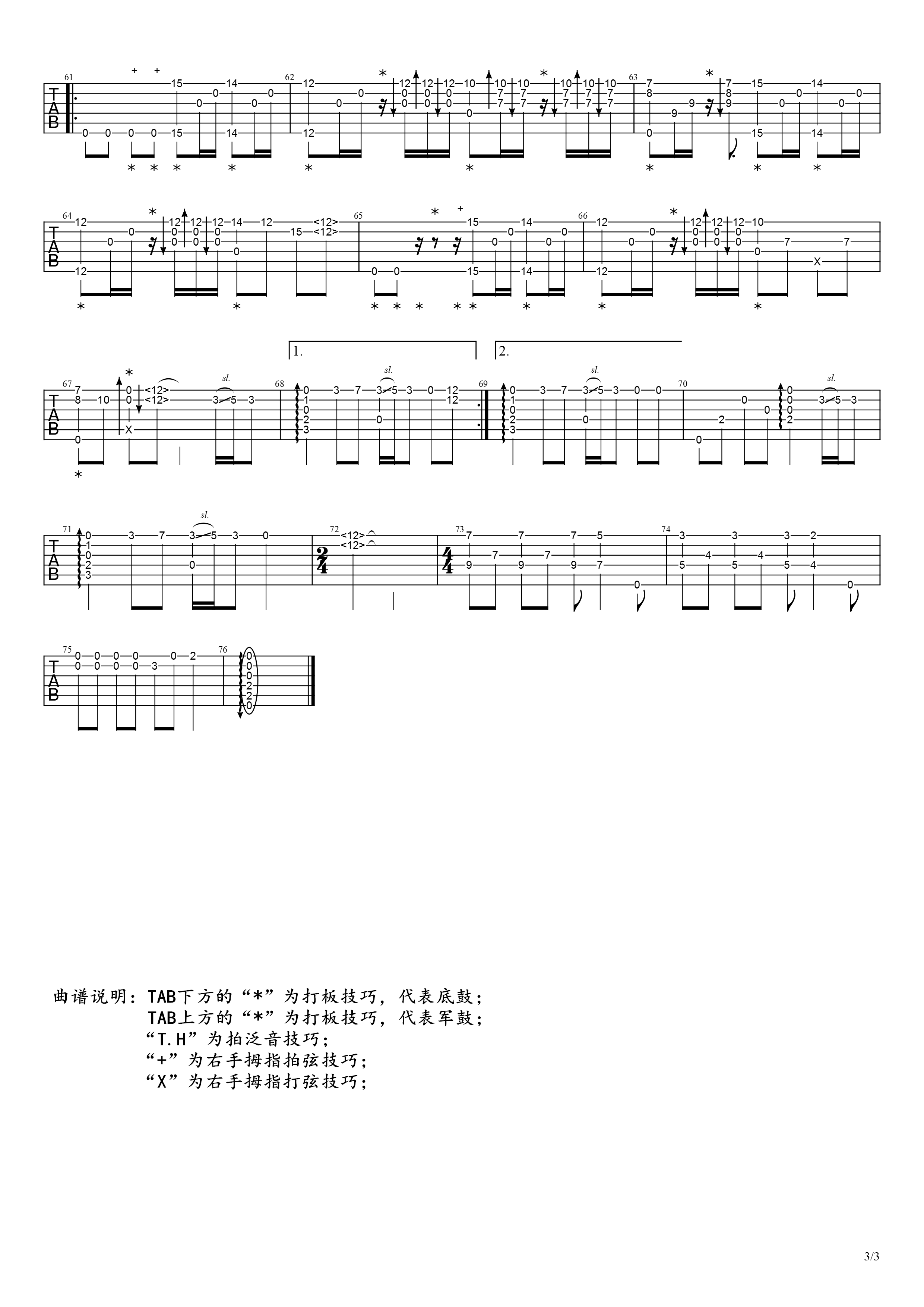 张学友《最怕》指弹谱_吉他独奏谱_指弹演示视频1