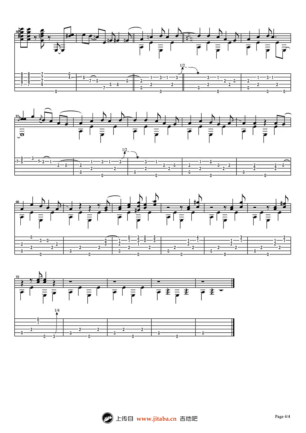 Windy And Warm指弹谱 原版六线谱_吉他吧编配_Tommy Emmanuel4
