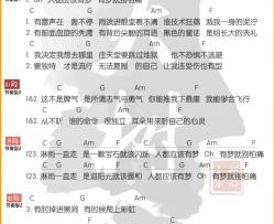 淋雨一直走吉他谱 C调和弦谱_大树音乐屋编配_张韶涵