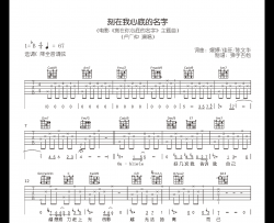 刻在我心底的名字吉他谱_卢广仲_A调+C调版本_弹唱六线谱