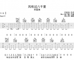 风吹过八千里吉他谱_苏星捷_G调完整版_吉他弹唱谱