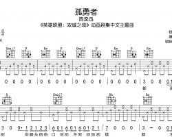 《孤勇者》吉他谱_G调完整版_陈奕迅_《英雄联盟双城之战》主题曲