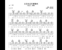 告五人《从没去过巴塞隆纳》吉他谱_C调拍弦版六线谱