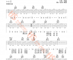 谁 小柯/老狼 C调六线谱图片谱标准版 吉他谱 雪十郎 吉他图片谱 高清