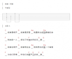 或者明天吉他谱 C调和弦谱_简单版_宫傲