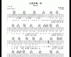 让我再喝一杯吉他谱_张主任_C调指法编配吉他谱