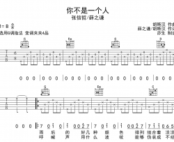 薛之谦/张信哲《你不是一个人》吉他谱-G调原版弹唱吉他谱