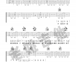 合唱《北京东路的日子》吉他谱(A调转C调)-Guitar Music Score