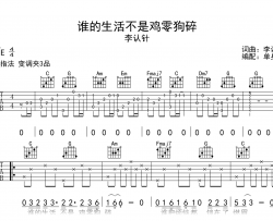 谁的生活不是鸡零狗碎吉他谱_C调_李认针_高清弹唱谱