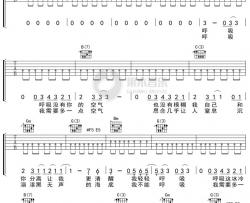 蔡健雅《呼吸》吉他谱 G调弹唱六线谱