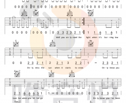 Let Her Go吉他谱_Passenger_C调原版_吉他弹唱六线谱