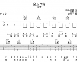 金玉良缘吉他谱_付雪_C调简单版_吉他弹唱谱