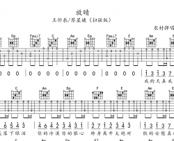 放晴吉他谱_苏星捷/王忻辰_《放晴》C调扫弦版六线谱
