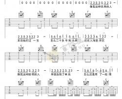 毛不易《像我这样的人》C调完美版弹唱吉他谱-高清图片谱