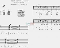 花火吉他谱_汪峰_F调原版六线谱_《花火》吉他弹唱谱