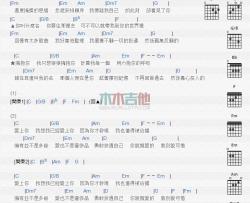 拥抱你吉他谱 F调和弦谱_木木吉他编配_刘思涵