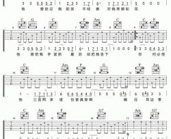 他 周艺博 《我和x先生 只为遇见你》主题曲完整版 吉他谱 乔艳艳 吉他图片谱 高清