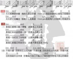 潘玮柏,弦子《不得不爱》吉他谱(C调)-Guitar Music Score
