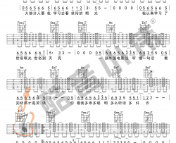 李荣浩《李白》吉他谱-C调右手拍弦版-高清六线谱