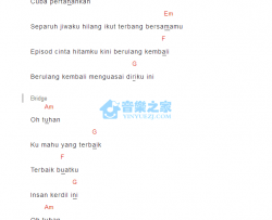 Terakhir吉他谱 C调版 Sufian Suhaimi