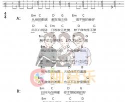 《白月光与朱砂痣》尤克里里谱弹唱版 G调附前奏-C柚音乐编配-大籽