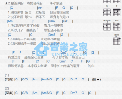 裂心吉他谱 C调和弦谱-王力宏