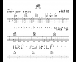 或许吉他谱_LBI利比《或许》C调弹唱谱_高清六线谱