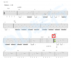 黄昏吉他谱-周传雄-弹唱谱(中级版)-吉他示范视频