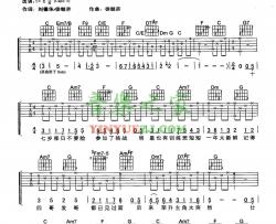 十七岁吉他谱 C调六线谱_音乐之家编配_刘德华