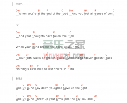 21guns吉他谱 C调-Green Day